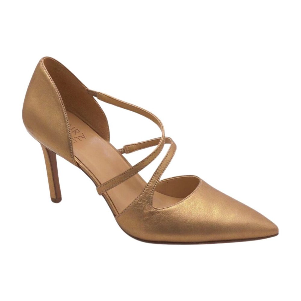 Naturalizer Metallic Gold Bronze Pointed Toe Strappy High Heels